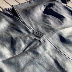 Dynamite Faux Leather V-Neck Cap Sleeve Top (M)